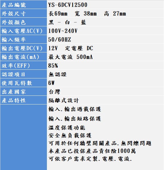 YS-6DCV12500中